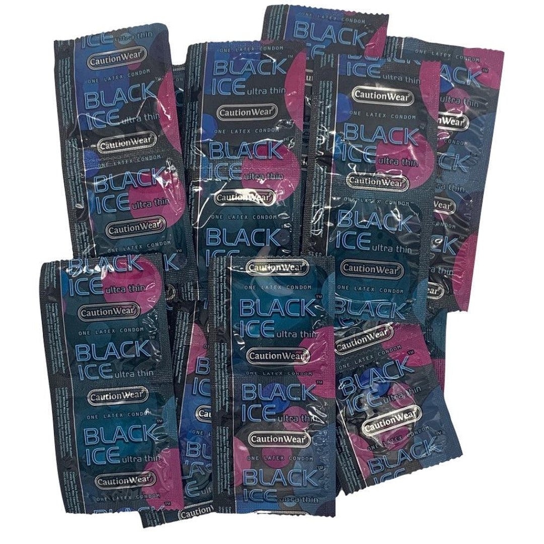 Caution Wear Black Ice Ultra Thin Condoms, 100 Pack