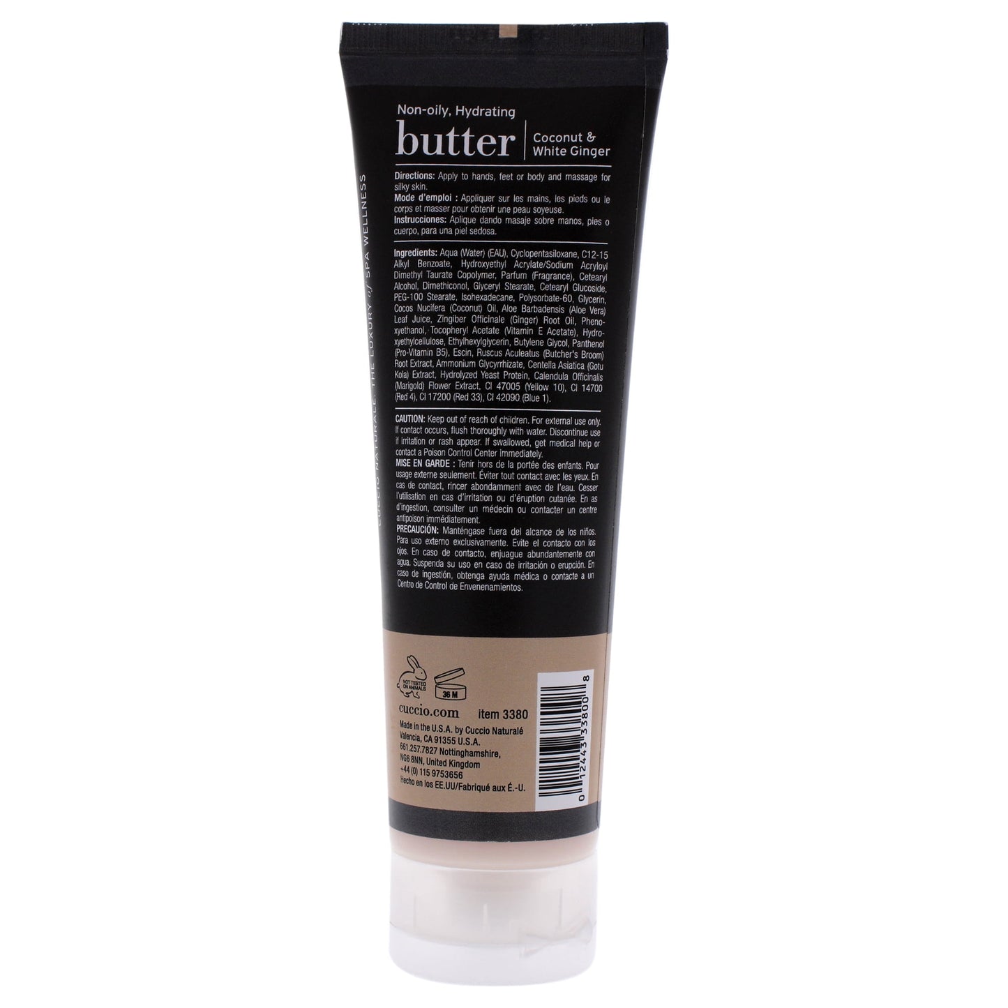 Cuccio Naturale Hydrating Butter - Coconut and White Ginger Body Butter 4 oz