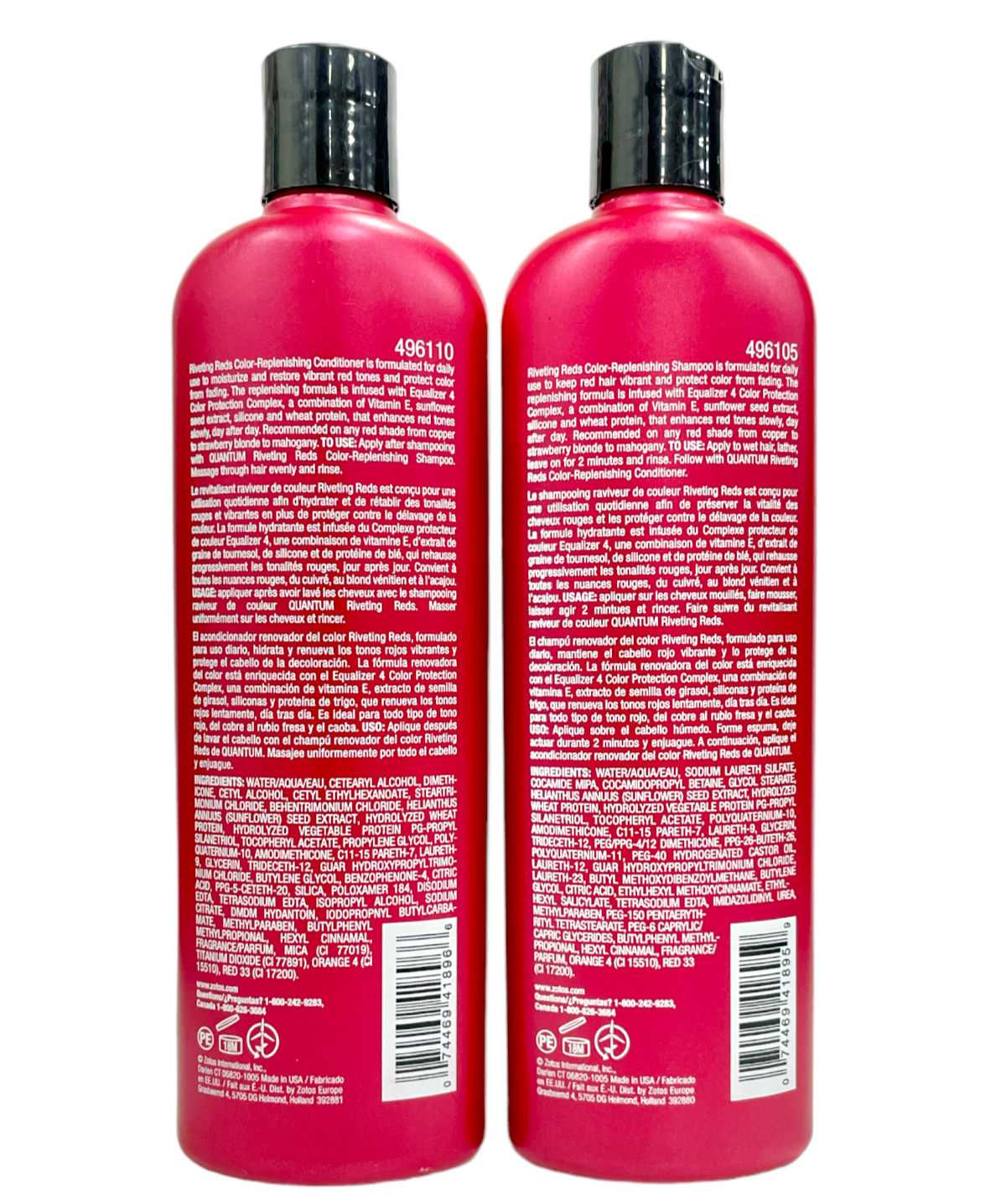 Zotos Quantum Riveting Reds Shampoo & Conditioner Set (300mL / 10.2oz) NEW