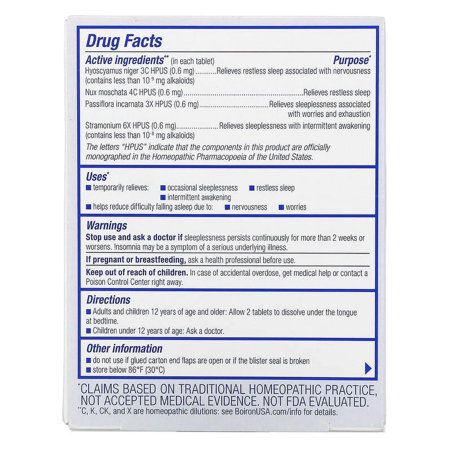 Boiron SleepCalm 60 tab Pack of 2