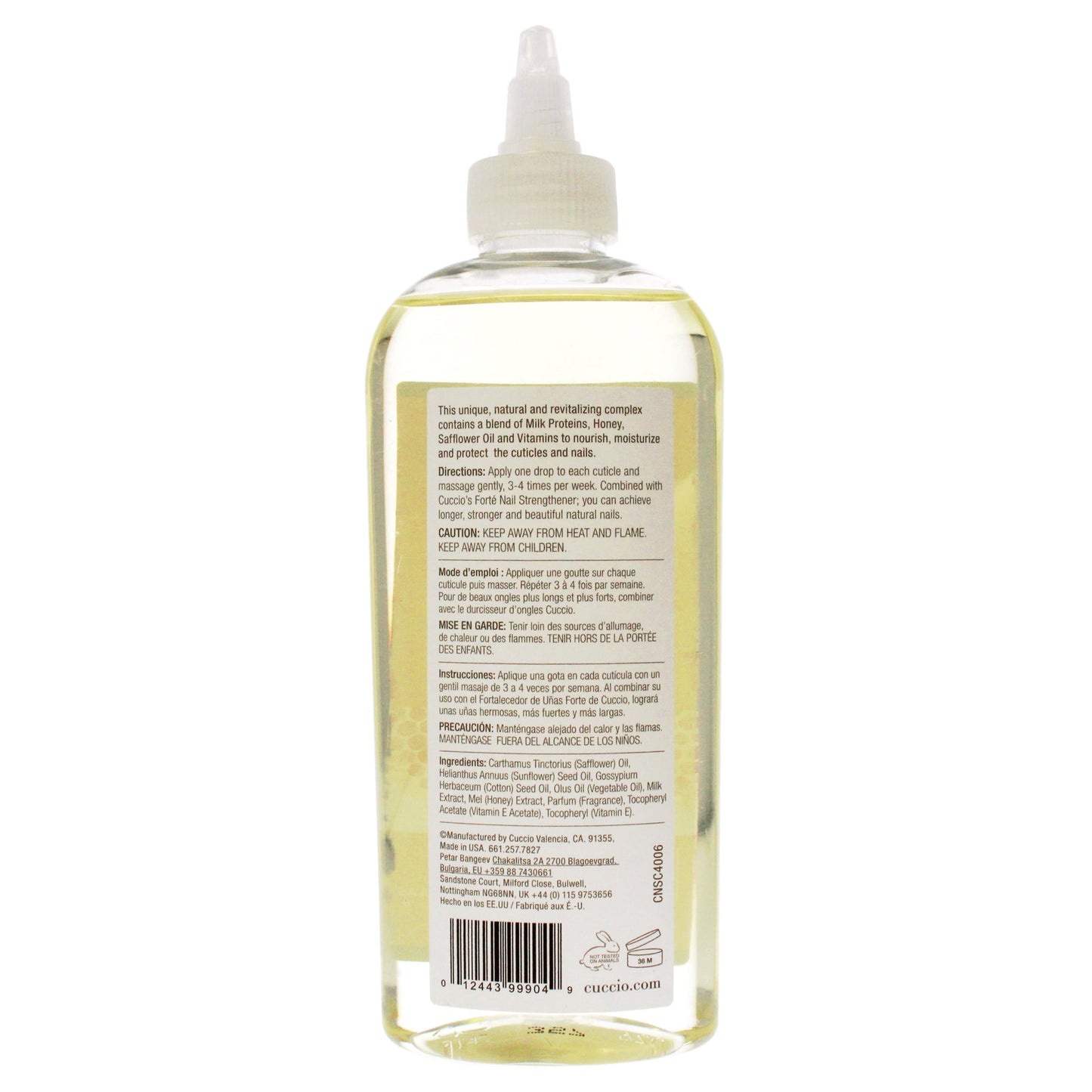 Cuccio Cuticle Revitalizing Oil - Milk and Honey Manicure, 8 oz Oil