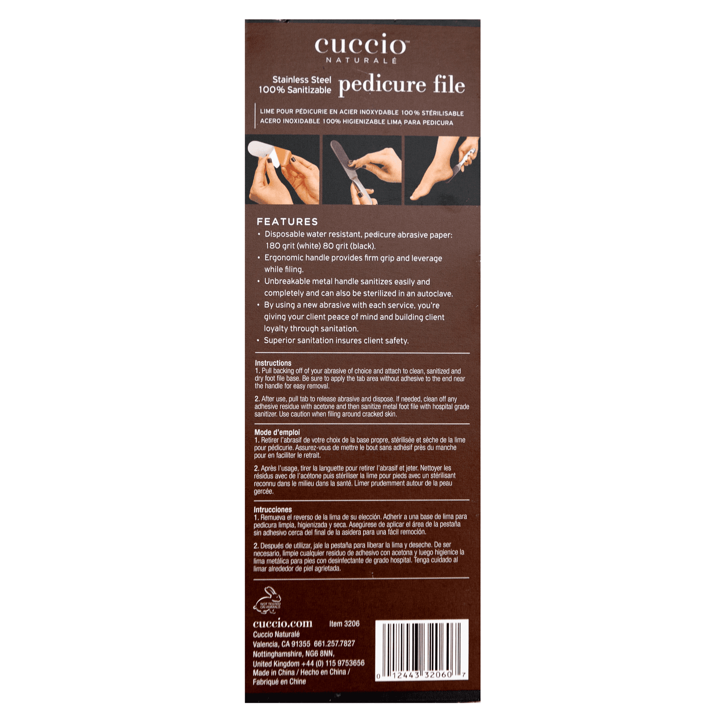 Cuccio Pedicure File w/ Individual Disposable Abrasives Kit
