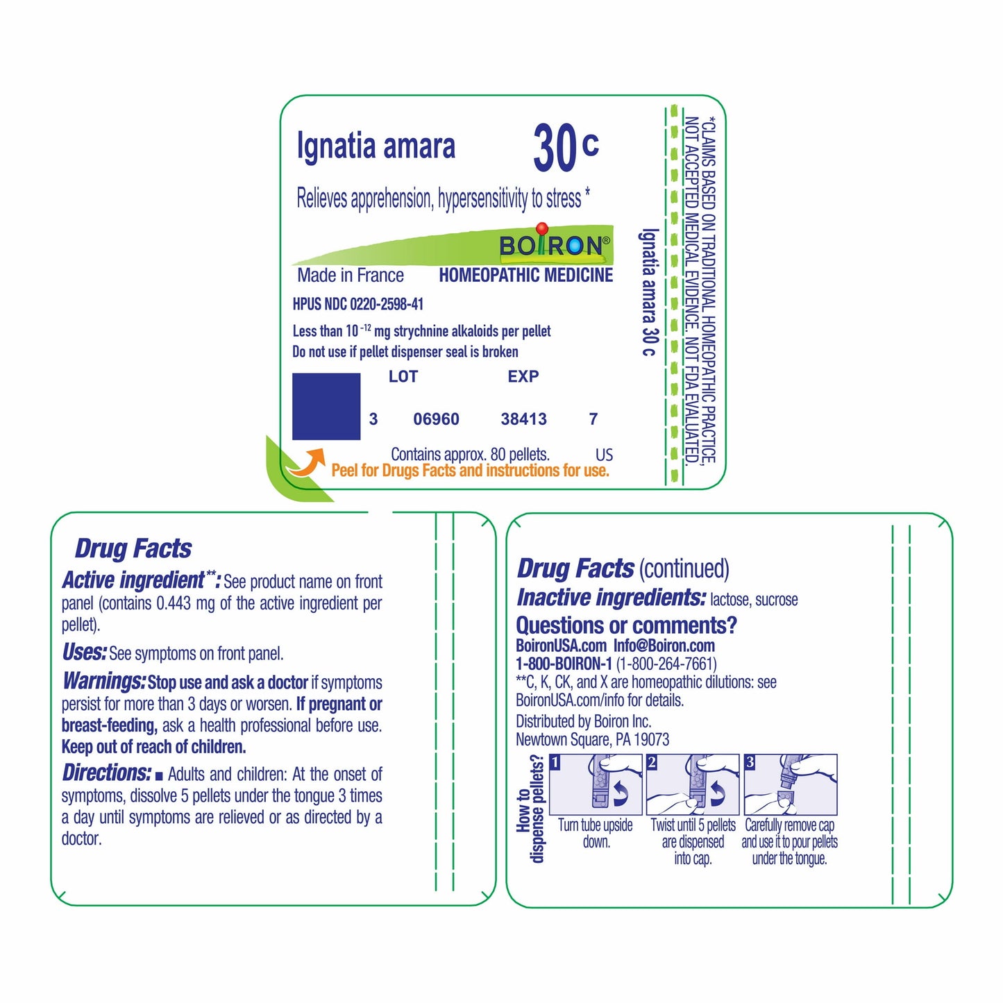 Boiron Ignatia Amara 30C, Homeopathic Medicine for Apprehension, Hypersensitivity To Stress, 80 Pellets
