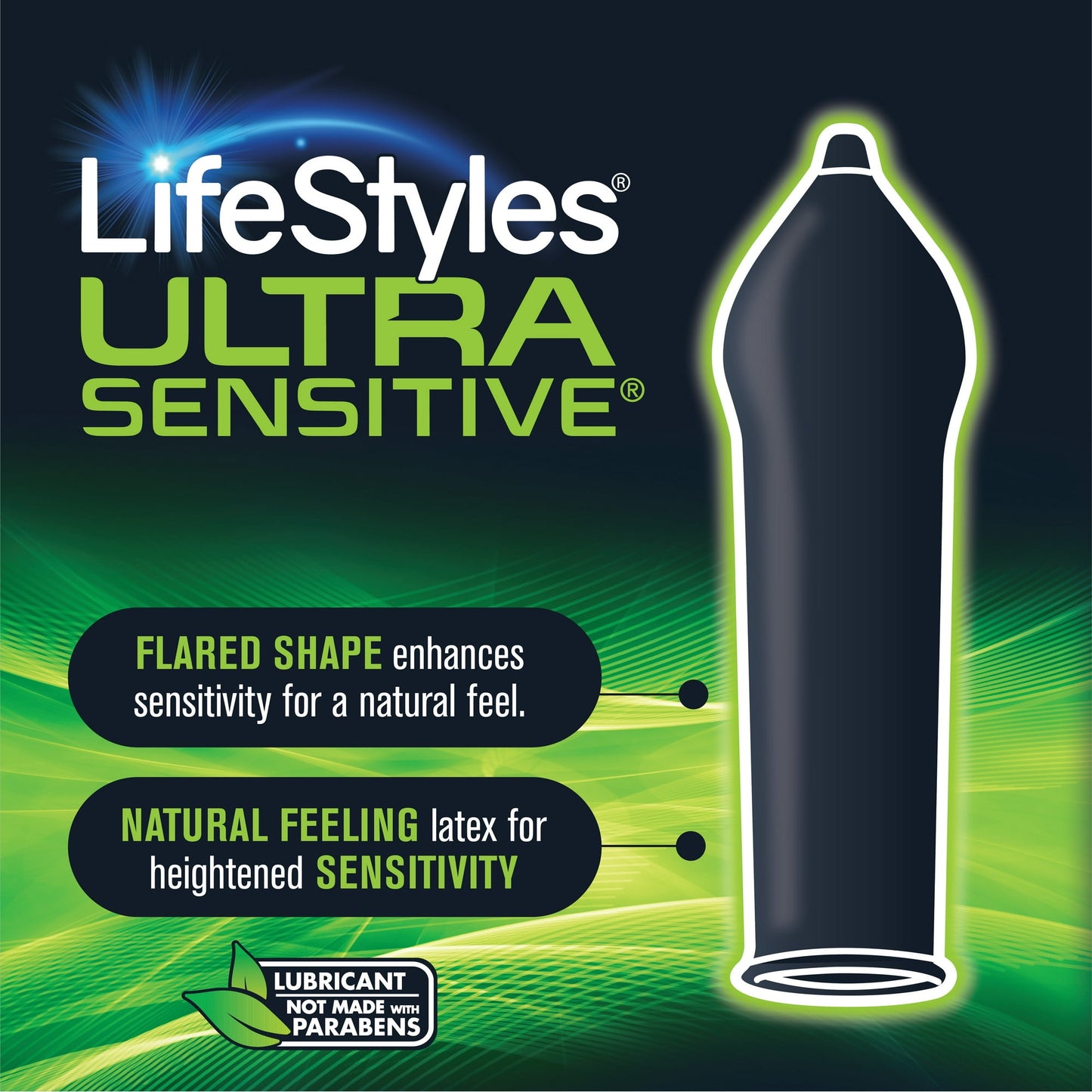 Lifestyles Lubricated Latex Condoms Ultra Sensitive, 3 Count