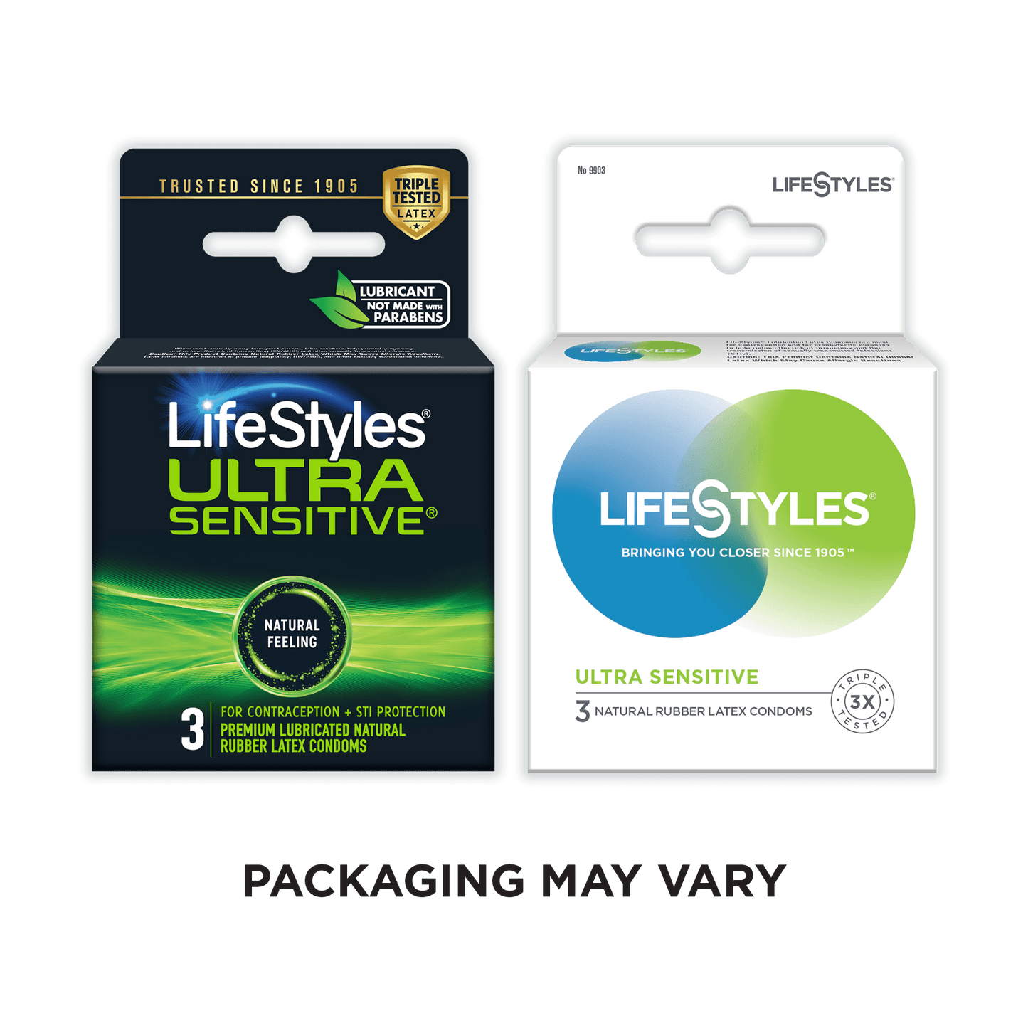 Lifestyles Lubricated Latex Condoms Ultra Sensitive, 3 Count