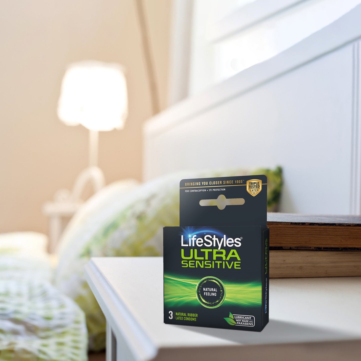Lifestyles Lubricated Latex Condoms Ultra Sensitive, 3 Count
