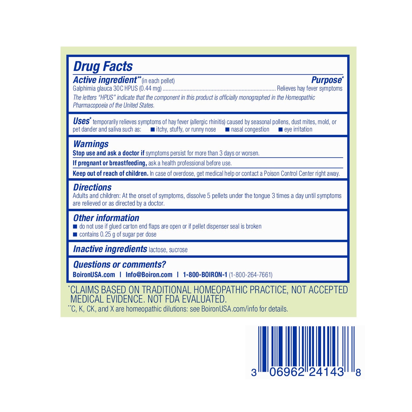 Boiron Galphimia Glauca 30C, Homeopathic Medicine for Itchy Nose And Sneezing Due To Hay Fever, 80 Pellets (3 Pack)