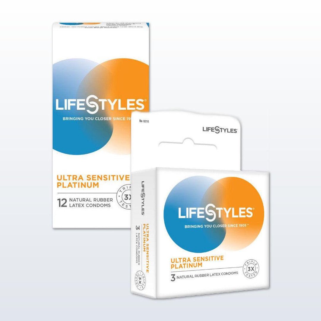 LifeStyles Ultra Sensitive Platinum Lubricated Latex Condoms | 3-Pack