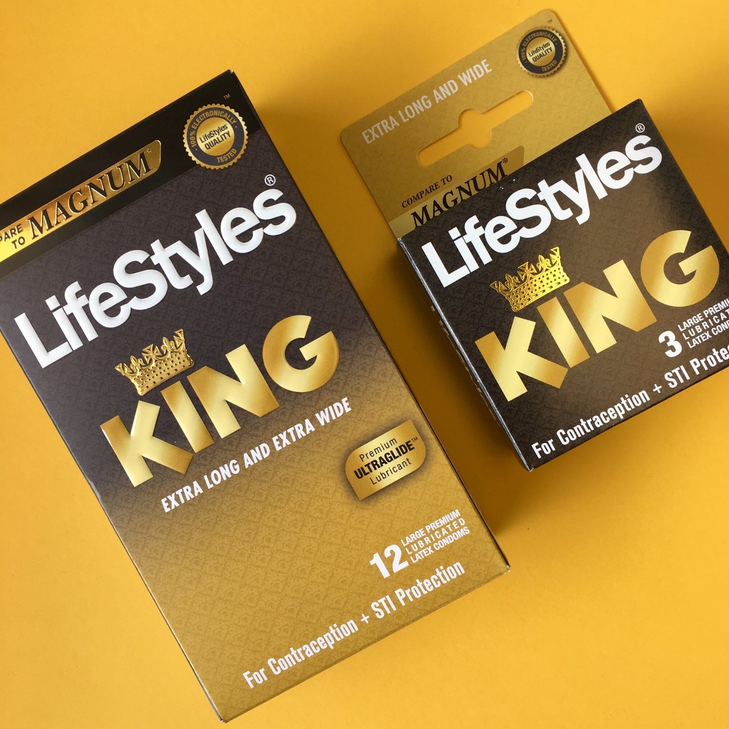 Magnum Life Styles King Extra Long Lubricated & Extra Wide Condoms 12 ct