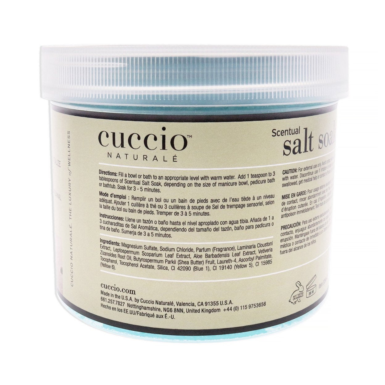Luxury Spa Scentual Salt Soak - Artisan Shea and Vetiver by Cuccio Naturale for Unisex - 29 oz Bath Salts