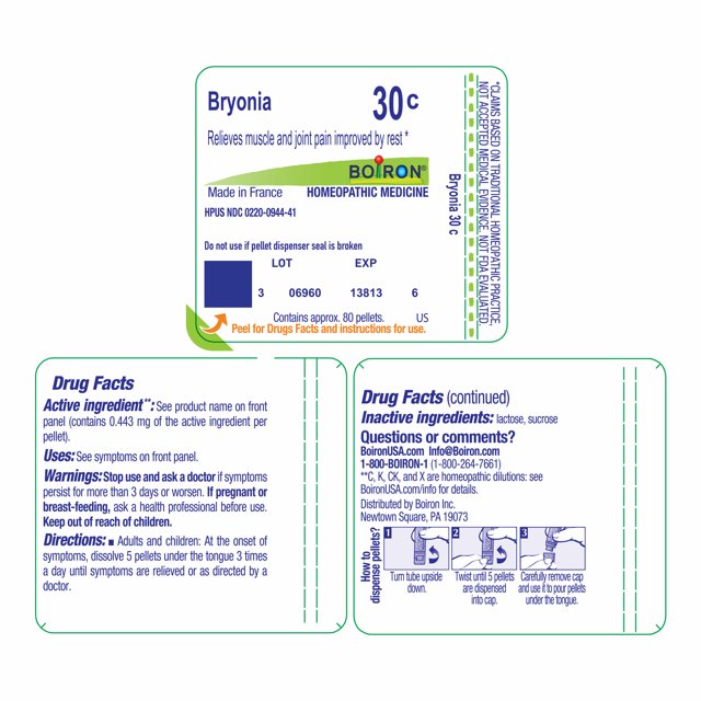 Boiron Bryonia 30C, Homeopathic Medicine for Pain Relief, 80 Pellets