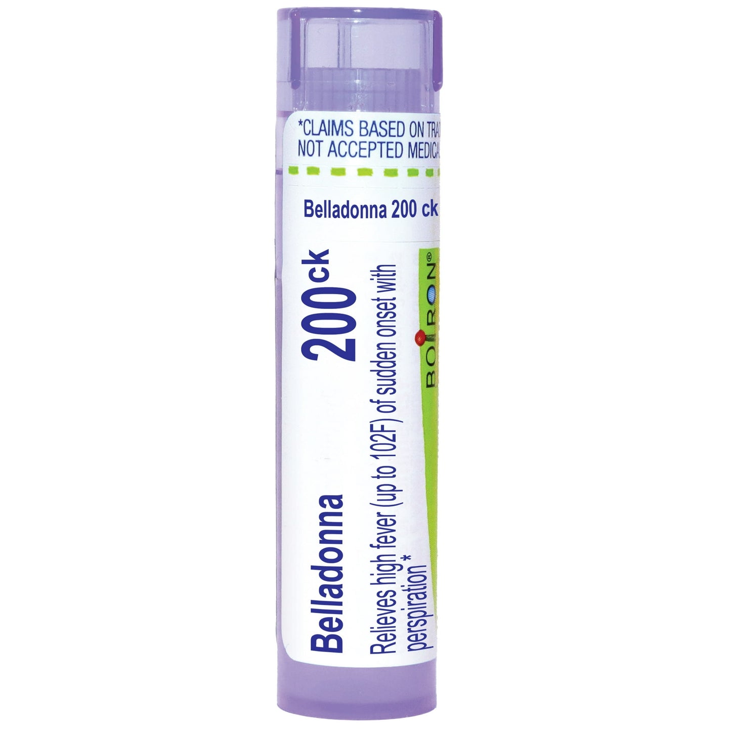 Boiron Belladonna 200CK, Homeopathic Medicine for High Fever (Up To 102F) Of Sudden Onset With Perspiration, 80 Pellets