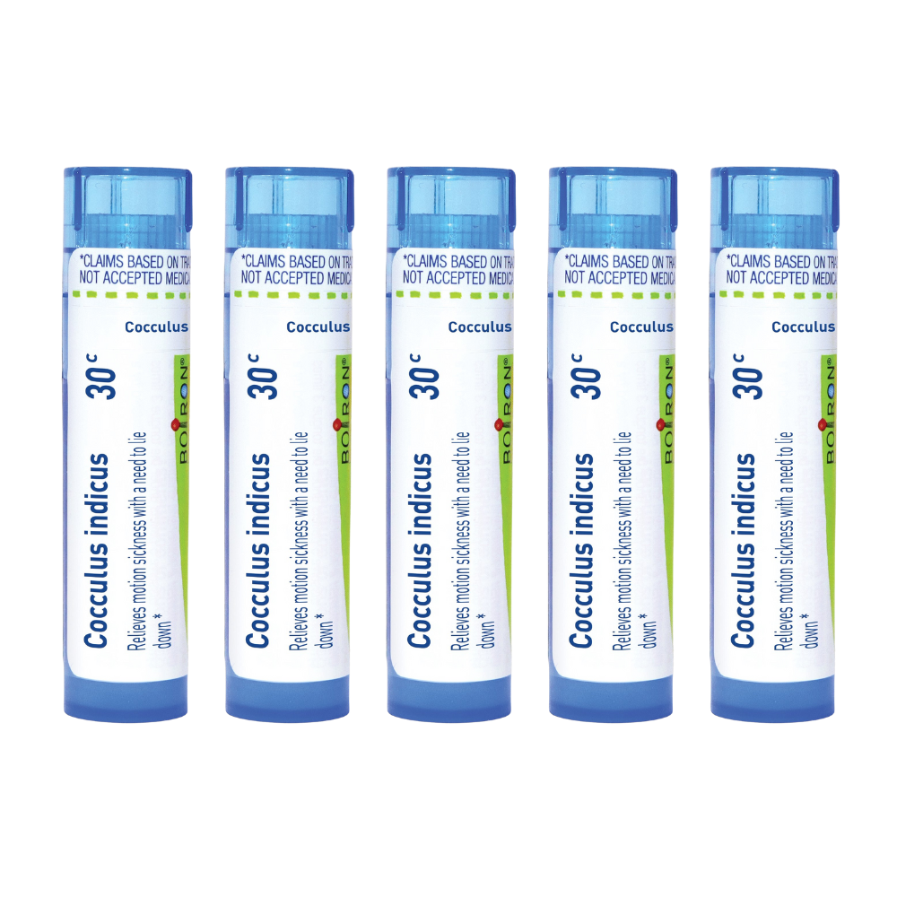 Boiron Cocculus Indicus 30C, Homeopathic Medicine for Motion Sickness With A Need To Lie Down, 80 Pellets (5 pack)
