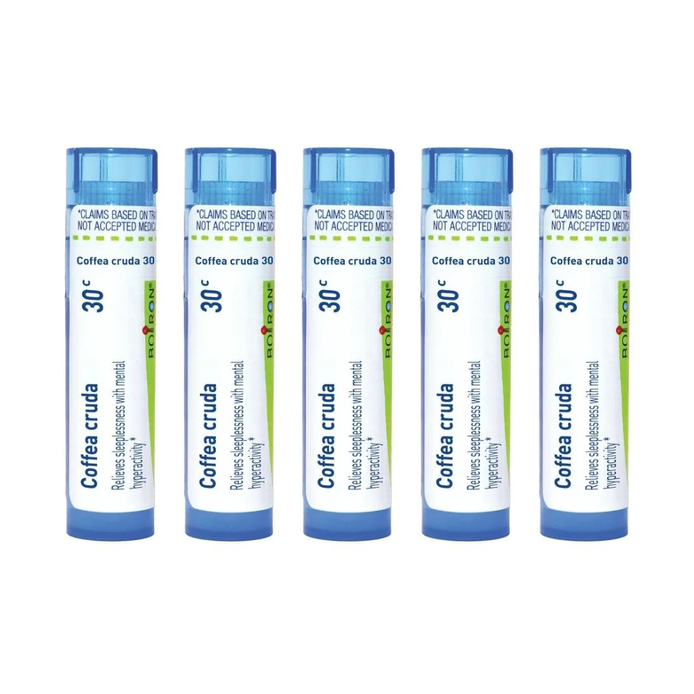 Boiron Coffea Cruda 30C, Homeopathic Medicine for Sleeplessness With Mental Hyperactivity, 80 Pellets (5 Pack)