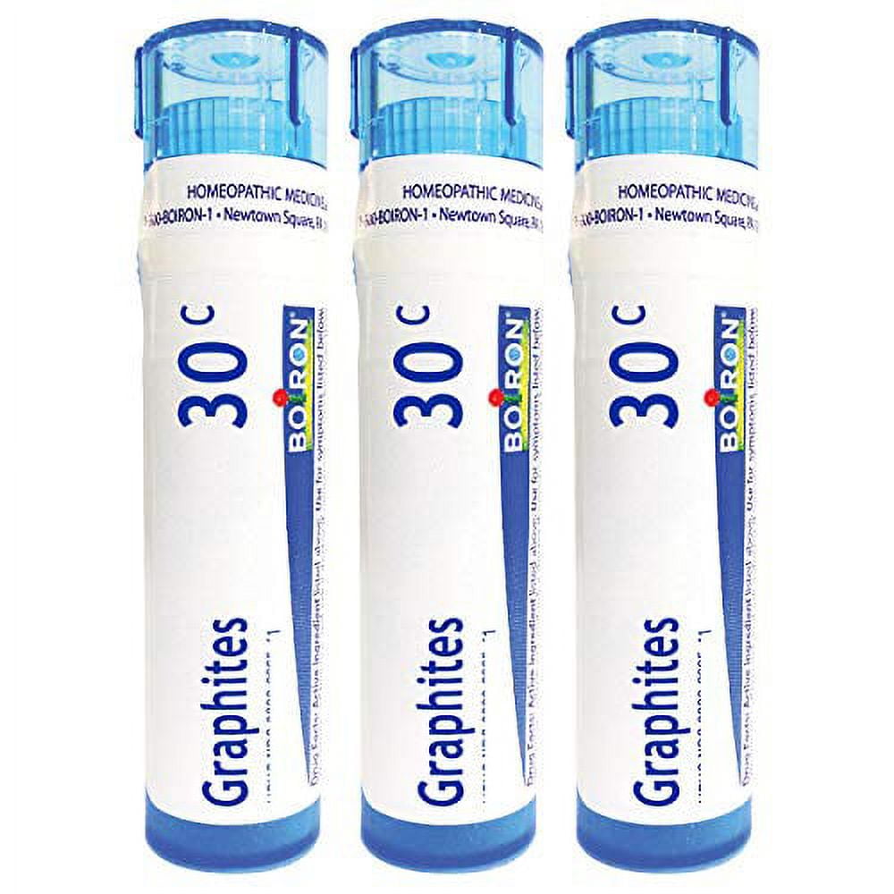 Boiron Graphites 30C, Homeopathic Medicine for Fissures and Thick Scars, 80 Pellets (3 Pack)