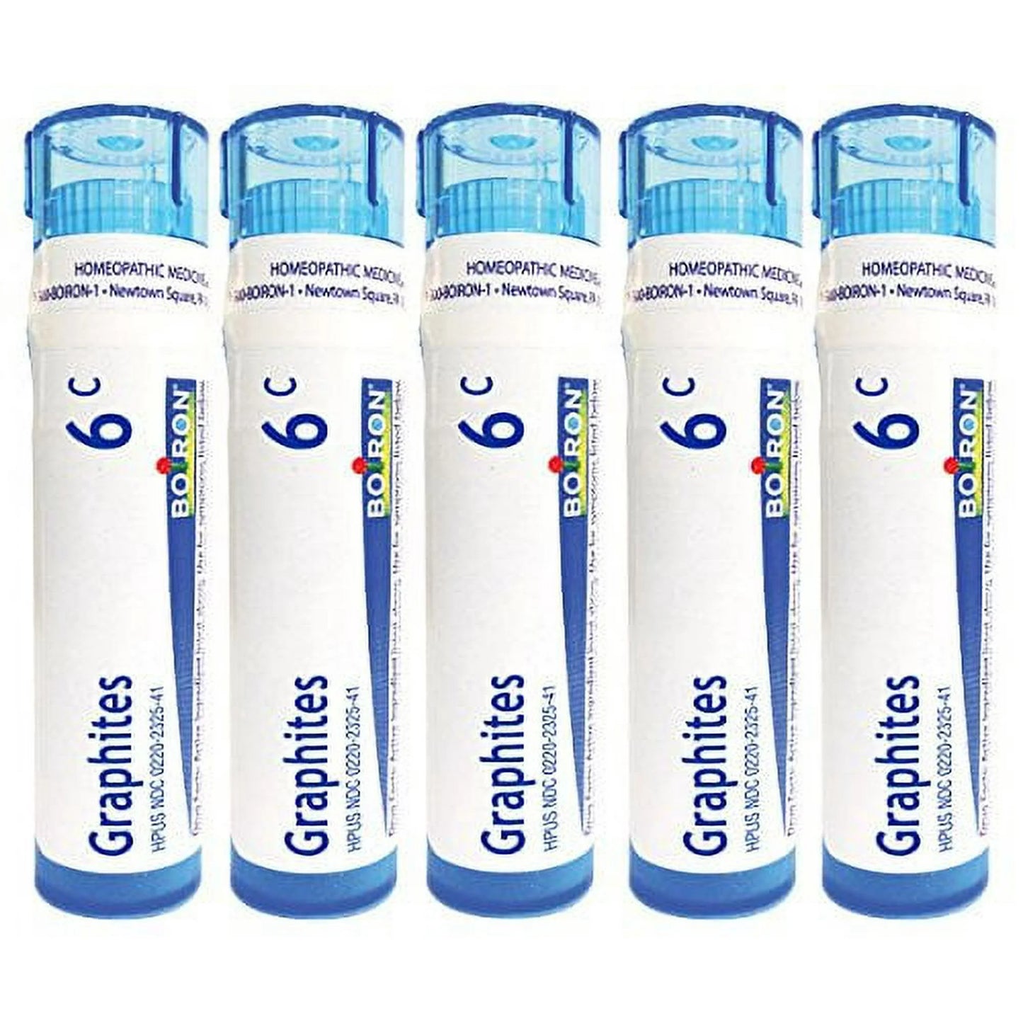 Boiron Homeopathic Medicine Graphites, 6C Pellets, 80-Count Tubes (Pack of 5)