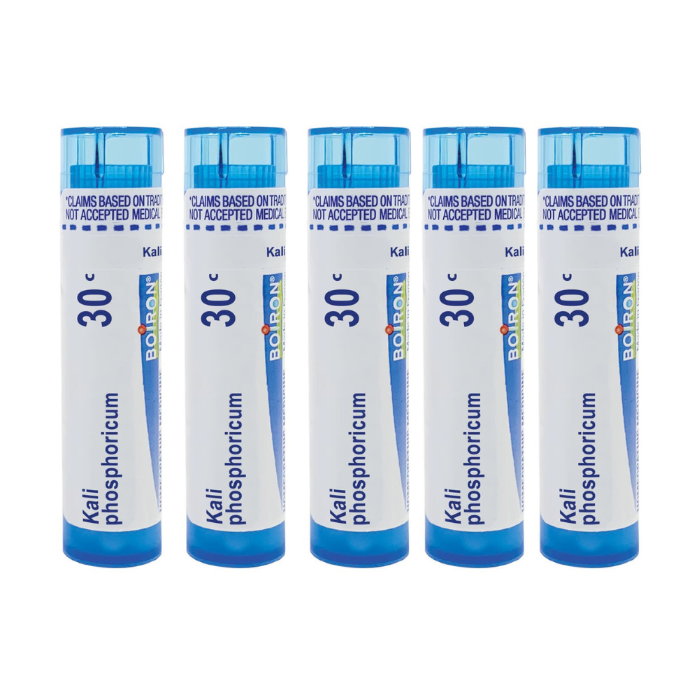 Boiron Kali Phosphoricum 30C, Homeopathic Medicine for Tension Headaches Associated With Intellectual Fatigue, 80 Pellets (5 Pack)