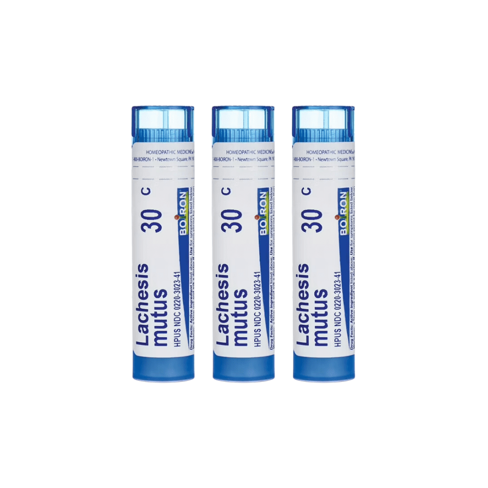 Boiron Lachesis Mutus 30C, Homeopathic Medicine for Hot Flashes Associated with Menopause, 80 Pellets (3 Pack)