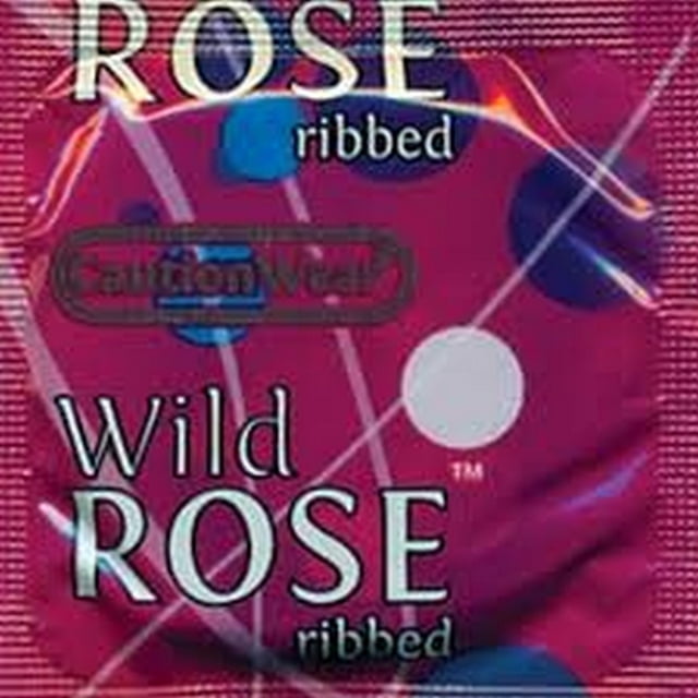 Caution Wear Wild Rose Ribbed Lubricated Condoms (12 Condoms)