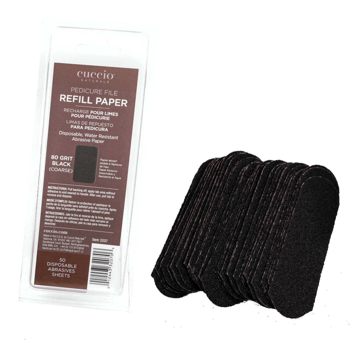 Cuccio Naturale 50 Count Black Refills (80 Grit) for Pedicure File