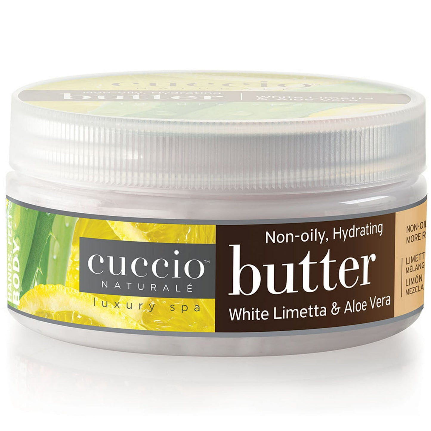Cuccio Naturale Butter Blend White Limetta & Aloe Vera 8 fl oz Non-oily Hydrating Body Butter
