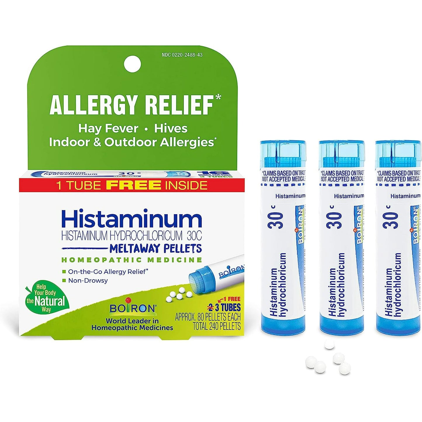 Boiron Histaminum Hydrochloricum 30C, Homeopathic Medicine for Allergy Relief, 80 Pellets (3 Pack)