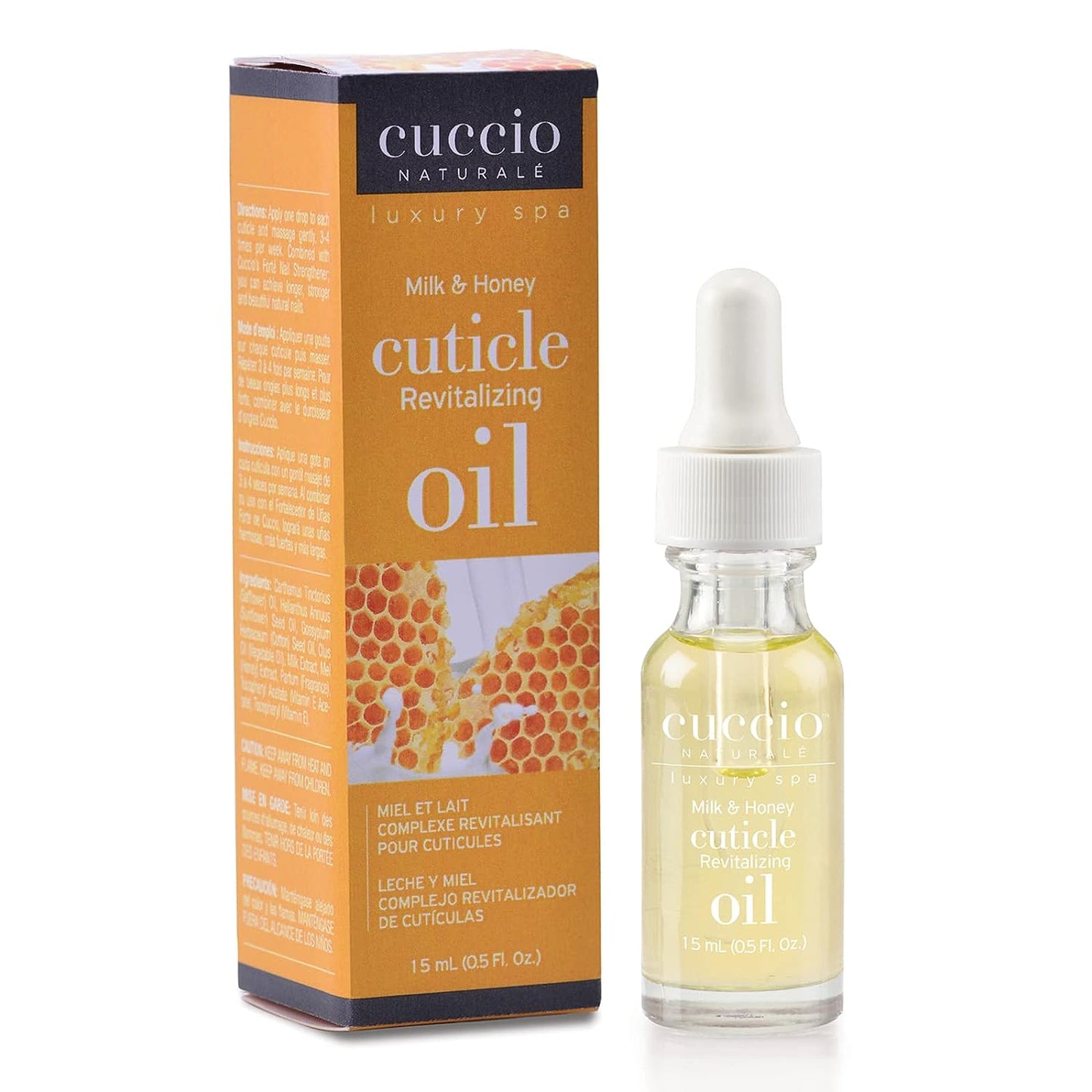 Cuccio Naturale Revitalizing Cuticle Oil - Milk And Honey (.5oz) Hydrating Oil For Repaired Cuticles Overnight - Remedy For Damaged Skin And Thin Nails - Paraben/Cruelty-Free Formula