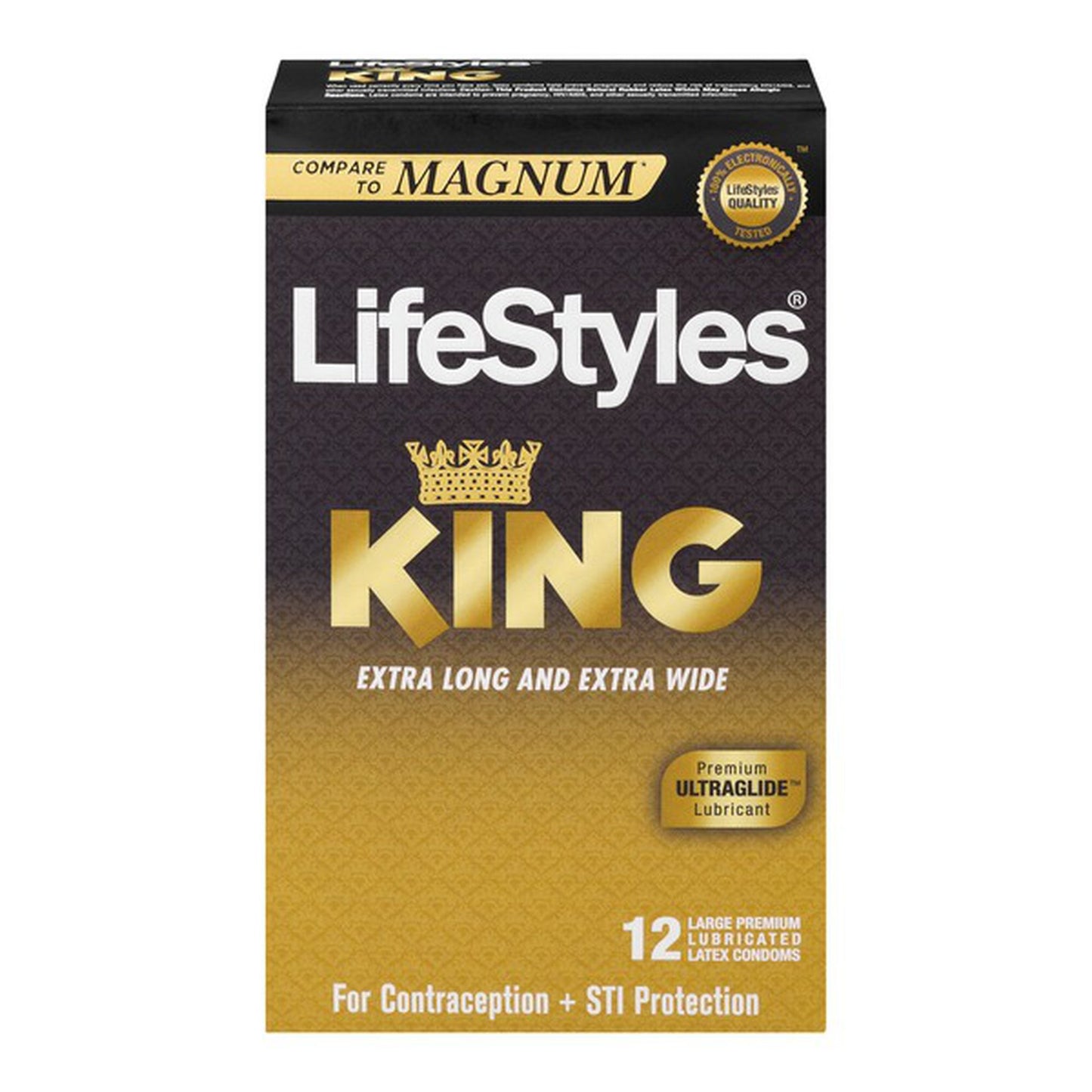 Magnum Life Styles King Extra Long Lubricated & Extra Wide Condoms 12 ct