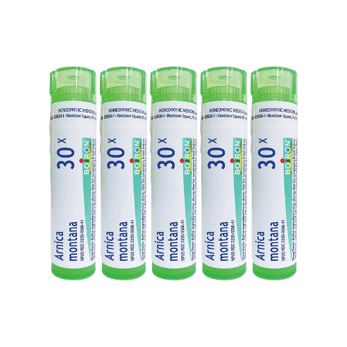 Boiron Arnica Montana 30X, 5 tubes, for Muscle Pain, Stiffness, Swelling from Injuries & Bruises