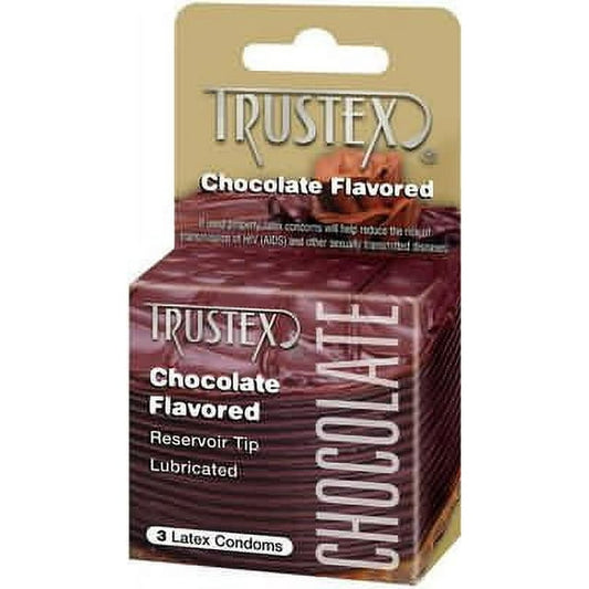 Trustex Flavored Lubricated Condoms - 3 Pack - Chocolate