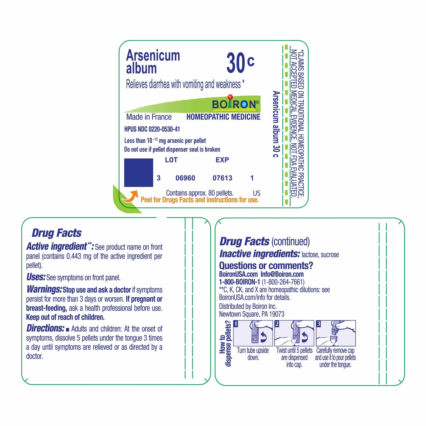 Boiron Arsenicum Album 30C, Homeopathic Medicine for Digestive Relief, 80 Pellets