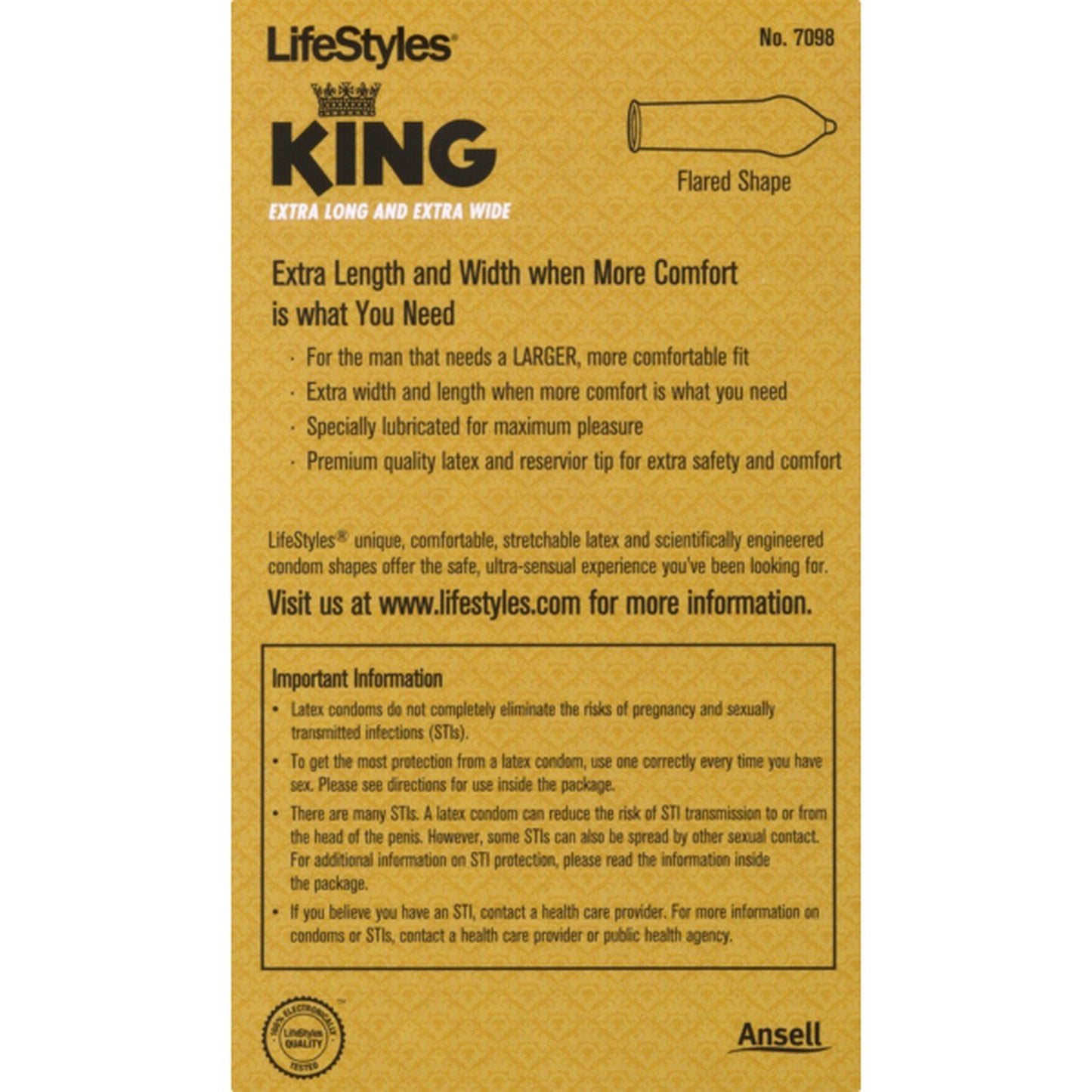 Magnum Life Styles King Extra Long Lubricated & Extra Wide Condoms 12 ct